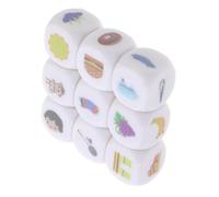 SOIMISS Dados para Juegos Educativos de Mesa 9 Cubos Acrílicos para Narrar Historias Accesorios Didácticos para Niños Fomenta la Creatividad Expresión Incluye Bolsa de Terciopelo