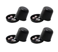 SOIMISS Dados Reforzados con Vaso Grueso y Base Antideslizante 4 Juegos para Bar y Karaoke Caja de Dados Anti-Trampas con Tapa Transparente Incluye Resistentes a Roturas para Juegos