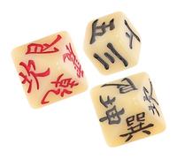 SOIMISS Datos para Adivinación Yi Jing de Resina 3 Piezas Símbolos Chinos Antiguos Accesorios para Juegos de Adivinación Ideales para Mesa y Uso Ritual