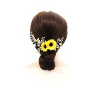 SOIMISS Diadema Accesorio Creativo para Cabello de Girasol Dorado para Fiesta y Boda Tocado Decorativo Perlas y Cristales en Eventos y Celebraciones