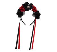 SOIMISS Diadema Calavera Roja para Halloween y Día de Muertos Tocado de Flores para Novia Accesorio de Cosplay y Fiesta Diseño Duradero y Cómodo para Mujer y Niña