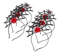 SOIMISS Diadema de Halloween 6 Piezas Telaraña Roja y Flores Accesorio Cabello para Fiestas y Cosplay Diadema de Araña para Disfraz Infantil y Adulto Tocado Temático para Halloween