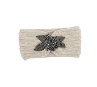 SOIMISS Diadema de Lana Hecha a Mano Diseño de Flores para Mujer, Cálida y Transpirable, Cómoda para Spa y Aplicación de Mascarilla, Color Beige