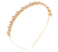 SOIMISS Diadema de Metal Dorada Lazo Mariposa, Decoración de Gemas de Imitación, Aleación de Zinc, Ligera, para Niñas de Boda y Novias, Tocado Decorativo para Fiestas y Bodas