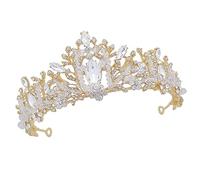 SOIMISS Diadema de Novia con Cristales Dorados Tiara Princesa Brillante para Bodas y Fiestas Accesorio Elegante para Mujer y Niñas Diseño Cómodo y Resistente