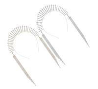 SOIMISS Diadema de Tocado de Cristal Gemas de Imitación 2 Unidades Tamaño Único Tocado de Halo para Mujeres Boda Fiesta Accesorios Cabello Dorado y Plateado