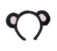 SOIMISS Diadema Orejas De Oso Para Niña 1 Unidad Talla Única Tejido De Tela Negra y Rosa Accesorio Para Fiestas y Disfraces
