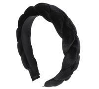 SOIMISS Diadema Para Mujer Trenzada De Tela Aterciopelada Negra, 1 Unidad, Talla Media, Aro Pelo De Moda, Accesorios Para Cabello Fiestas y Uso Diario