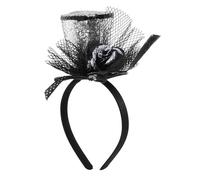 SOIMISS Diadema Sombrero de Copa Mini Plata Lentejuelas y Tul para Fiesta Accesorio para Cabello Femenino en Celebraciones Navideñas Año y Sesiones de Fotos