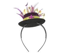 SOIMISS Diadema Tocado Carnaval Plumas Moradas Sombrero Copa Ligero Accesorio Fiesta Mujer Disfraz