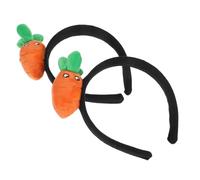 SOIMISS Diadema Zanahoria Peluche Divertida para Niñas y Adultos, Accesorio de Pelo Suave para Cuidado Piel, Uso Diario y Spa, Paquete 2 Unidades, Color Naranja Caricatura
