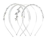 SOIMISS Diademas de Boda 4 Piezas Gemas de Imitación Doble Capa para Mujer, Accesorio Cabello de Novia en Color Plateado, Tocado Elegante para Ceremonia y Fiesta