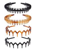 SOIMISS Diademas para Mujer de Plástico Negro Antideslizantes Estilo Retro Simples, Paquete de 4 Piezas Ideales para Fiestas y Eventos Obsequios
