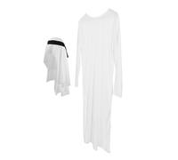 SOIMISS Disfraz Árabe Hombre Carnaval Conjunto Disfraz Jeque Musulmán Blanco Cómodo Transpirable Para Fiestas y Baile