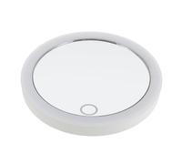 SOIMISS Espejo de Maquillaje LED con Luz Natural Recargable y Compacto con Triple Ventosa para Baño y Viaje Portátil