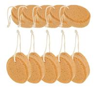 SOIMISS Esponja de Baño Exfoliante Natural de Panal, 10 Piezas en Color Marrón, para Adultos, Diseño Cuerda Portátil para Ducha y Masaje Corporal