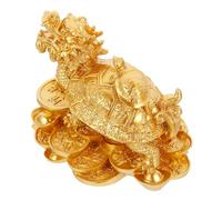 SOIMISS Estatua Feng Shui Dragón Tortuga Resina Dorada Decoración para Hogar Oficina y Estudio Significado de Suerte y Prosperidad