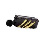 SOIMISS Estuche de Lápices con Pompones y Brillos Bolsa de Maquillaje con Diseño de Lentejuelas Estuche Multifuncional para Niñas y Mujeres Resistente al Agua Abrasión para Organización