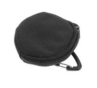 SOIMISS Estuche Redondo Mini Cremallera para Auriculares y Llaves, Bolso Portátil de Nylon Oxford Negro, Monedero Pequeño para Viaje y Almacenamiento de Monedas, Práctico Accesorio