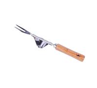 SOIMISS Extractor de Hierbas de Mano con Horquilla de Madera y Base de Acero Inoxidable para Jardín Deshierbe Eficaz de Raíces Profundas Patios y Huertos Herramienta Resistente para