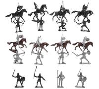 SOIMISS Figuras De Personas Miniatura y Modelos De Soldados Medievales para Niños 28 Piezas Tamaño Compacto Caballeros y Caballos Decoración De Mesa De Arena Manualidades y Escenas Miniatura