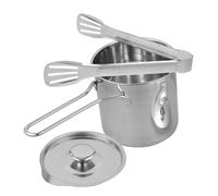SOIMISS Freidora Inoxidable Mini Freidora con Tapa y Clip Olla Profunda para Cocina para Freír Alimentos Casa
