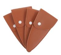 SOIMISS Funda para Tijeras de Costura de Cuero Marrón, Compacta y Segura para Cortar Tijeras, Paquete de 4 Piezas Adecuado para Uso en Viajes al Aire Libre
