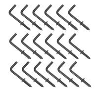 SOIMISS Ganchos Autorroscantes de Metal en Forma de L 3/4 Ángulo Recto 200 Unidades Negros para Colgar Cuadros y Medallas en Pared, Herrajes Resistentes para Almacenamiento en