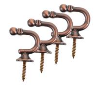 SOIMISS Ganchos para Cortinas De Pared De Aleación De Zinc Rojo Cobre Antiguo, Resistentes, Diseño Redondo, Soporte para Cortinas DIY, Adecuado para Salón y Dormitorio, Paquete De 4 Piezas