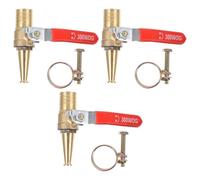 SOIMISS Grifo de Jardín Exterior de Cobre Fundido Dorado, Resistente y Duradero Válvula de Cierre para Sistemas de Riego y Aspersores, Pack de 3 Piezas