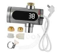 SOIMISS Grifo Eléctrico de Agua Instantánea para Cocina Calentador sin Tanque de Acero Inoxidable con Pantalla LED Digital Agua Caliente y Fría Montaje Duradero para Taller Jardín y Patio