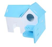 SOIMISS Hamster Villa Doble Capa Azul Casa Refugio para Pequeños Roedores Resistente y para Jaulas de Hámster y Cobayas