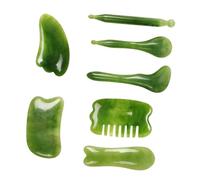 SOIMISS Herramientas de Masaje y Gua Sha Facial y Corporal Resina y Cera de Abeja Verde para Cuidado Piel y Alivio Muscular Incluye Raspador Masajeador y Varilla para Rostro y Cuerpo