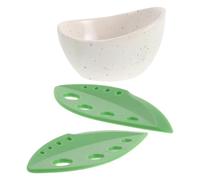 SOIMISS Juego de 1 Cuenco Artesanal de Cerámica para Pelar Hierbas Herramienta para Eliminar Hojas Utensilio de Cocina para Preparar Hierbas Naturales 12X58X01 CM Uso Cocina y