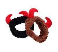SOIMISS Juego De 2 Diademas Góticas Con Forma De Cuerno De Demonio De Felpa Para Mujer Accesorio Para El Cabello Para Maquillaje De Spa