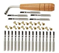 SOIMISS Juego de 20 Clavos de Cuerda y 20 Remaches para Arpa de Lira Accesorio Profesional Llave para Ajuste de Holgura Piezas Resistentes para Arpa Lira Uso en Mantenimiento de