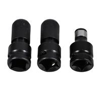 SOIMISS Juego de 3 Adaptadores de Vaso de Impacto 1/2 Pulg a Hexagonal 1/4 Pulg en Acero Cromo Vanadio, 2 Adaptadores de Resorte y 1 Estándar para Destornilladores de Impacto y