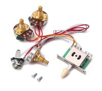 SOIMISS Juego de Arnés de Cableado Precableado para Guitarra Eléctrica 5 Posiciones Interruptor de Palanca 1 Potenciómetro de Volumen A250K 1 de Tono B250K y Conector 250K Compatible