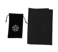 SOIMISS Juego de Mantel y Accesorios de Tarot para Cartas del Tarot de Pentáculo Bolsa de Almacenamiento de Tejido Negro, Portátil y Cómodo para Adivinación