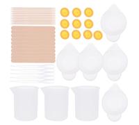 SOIMISS Kit de 43 Piezas para Manualidades Resina Epoxi, Vaso Mezclador de Silicona Transparente, Taza Medidora con Vertedor y Varilla Agitadora para Bricolaje Artesanal