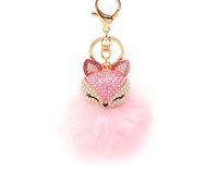 SOIMISS Llavero Con Bola Esponjosa De Diamantes De Imitación Llavero Con Pompón Rosa Con Decoración De Para Mujer Colgante Para Bolso Y Coche