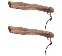 SOIMISS Mangos de Madera Maciza de 26 CM para Hachas y Martillos Repuesto 2 Piezas Cuerda de Piel y Cuñas de Madera Mango Ergonómico Resistente para Jardinería y Uso Exterior