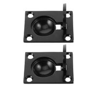 SOIMISS Manijas de Anilla de Tracción Cuadradas Empotradas de Acero Inoxidable 304 Mate Tamaño Pequeño Paquete 2 Piezas Herrajes para Escotillas y Placas de Cubierta Náuticas