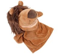 SOIMISS Marioneta de Mano León de Peluche, Juguete Interactivo de Animales Salvajes, Muñeco Educativo de Felpa Blanda para Desarrollo Sensorial y Juego Familiar Color Color Aleatorio