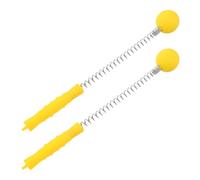 SOIMISS Masajeador Muscular de Espalda 2 Piezas Amarillo Bola de Resorte Tipo Golf, Martillo de Masaje Manual Portátil para Cuello, Hombros y Brazos, Herramienta de Masaje para Aliviar