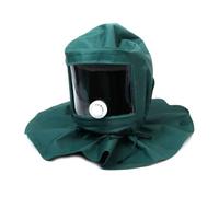 SOIMISS Máscara Capucha a Prueba de Viento para Chorro de Arena, Ligera y Transpirable Lente Acrílico Duradero para Pulido y Pintura, Color Verde