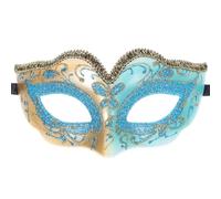 SOIMISS Máscara de Cosplay Infantil de Media Cara Purpurina Dorada, Accesorio para Halloween y Fiestas de Disfraces, Diseño Cómodo de Plástico Correa Ajustable, Color Azul Claro