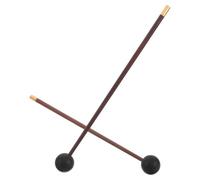 SOIMISS Mazo de Percusión de Madera y Goma Color Café, Juego de 2 Piezas Superficie Optimizada para Creación Musical E Improvisación