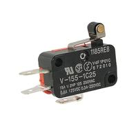 SOIMISS Micro Interruptor de Límite Spdt V-155-1c25 Brazo Corto de Rodillo, Acción Rápida, Material Plástico y Metal, Paquete de 15 Piezas para Equipos Electrónicos y Hornos