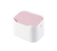 SOIMISS Mini Bote de Basura para Escritorio Plástico Rosa Contenedor de Residuos Doméstico Multifuncional Diseño Hermético y Compacto para Hogar Oficina y Coche
